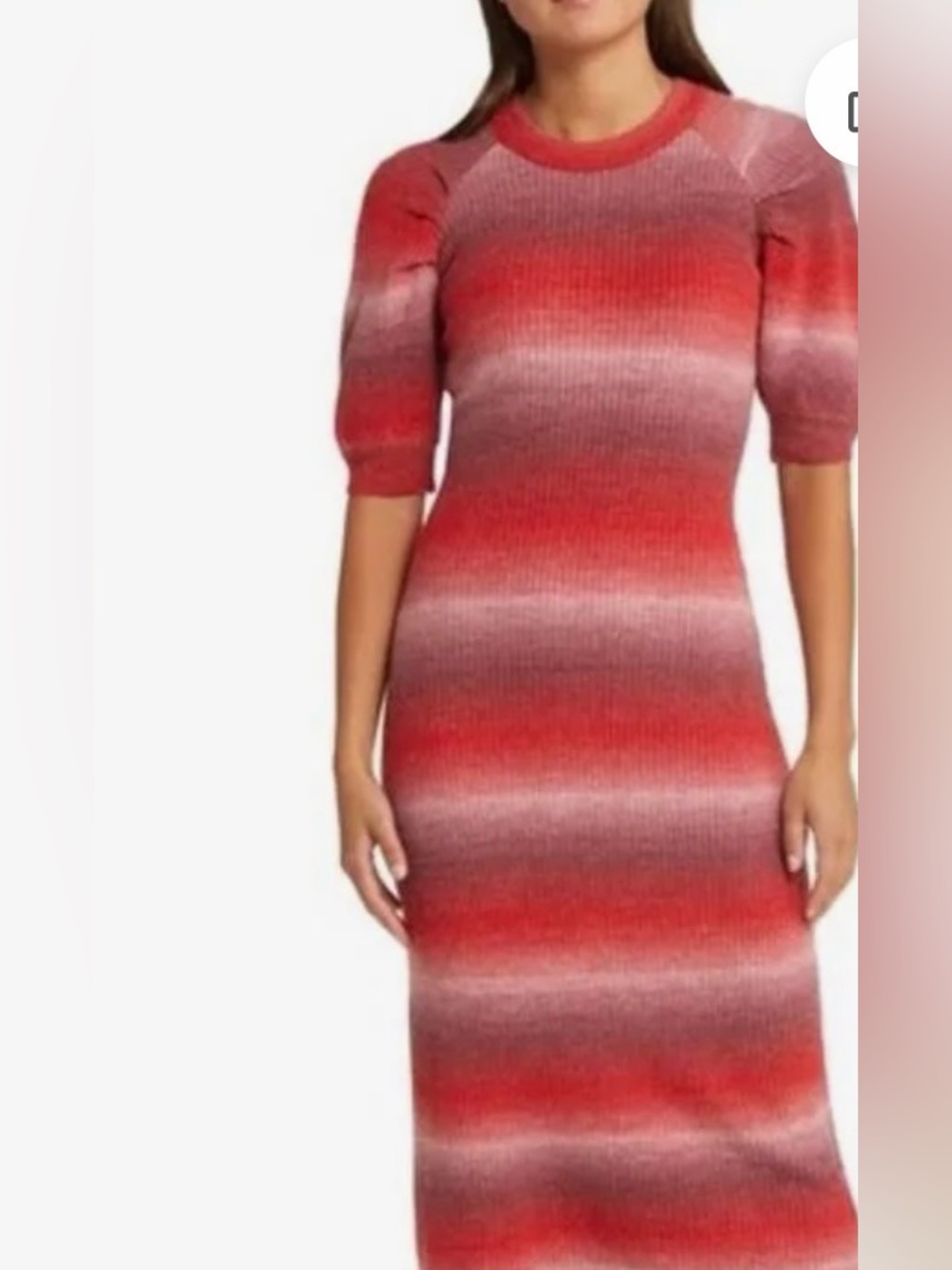 Adelyn Rae Red Ombre Ribbed Midi Dress
